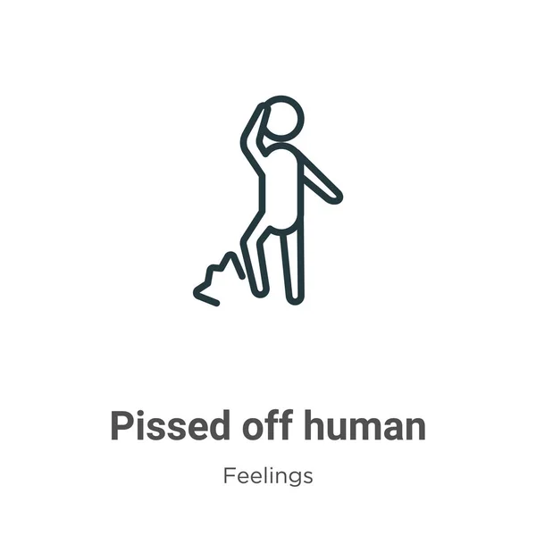 Pissed Human Outline Vector Icon Thin Line Black Pissed Human — Vetor de Stock