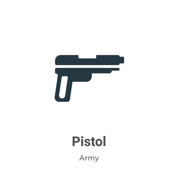 Pistol Vector Pictogram Witte Achtergrond Flat Vector Pistool Pictogram Symbool — Stockvector