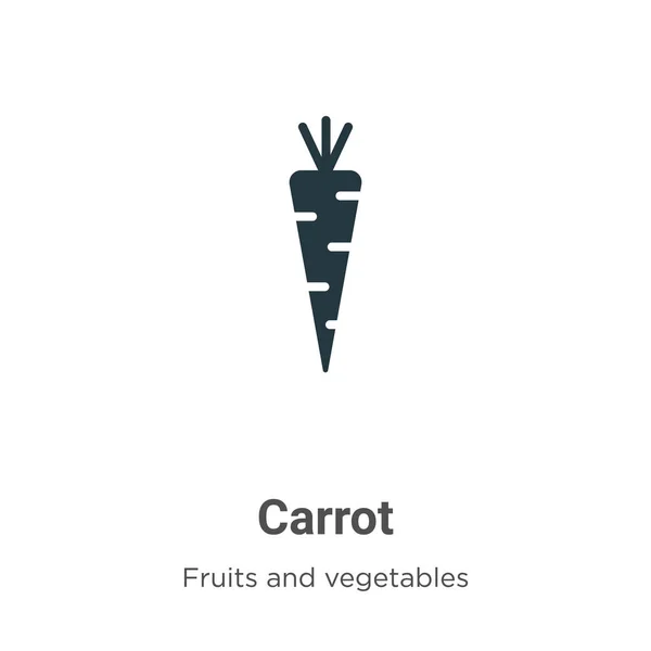 Carrot Gyph Icono Vector Fondo Blanco Icono Zanahoria Vectorial Plano — Vector de stock