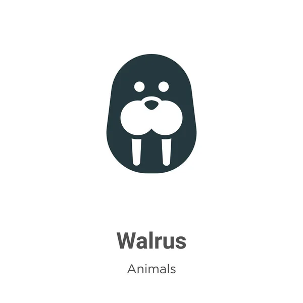 Ikon vektor walrus pada latar belakang putih. Simbol ikon walrus vektor datar dari koleksi hewan modern untuk konsep seluler dan desain aplikasi web. - Stok Vektor