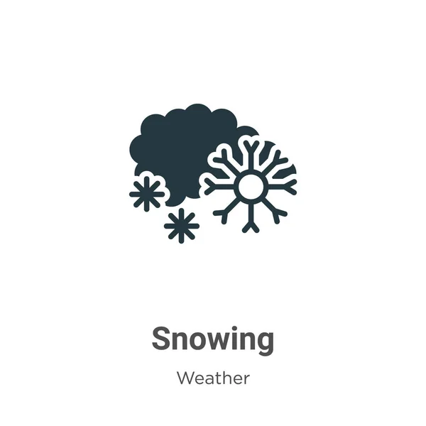 Snowing Glyph Icon Vector White Background Flat Vector Snowing Icon — Stock vektor