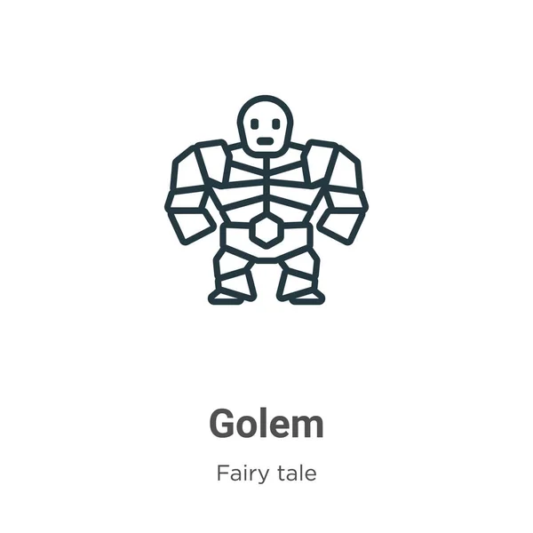 Golem Contorno Icono Vectorial Icono Golem Negro Línea Delgada Ilustración — Vector de stock