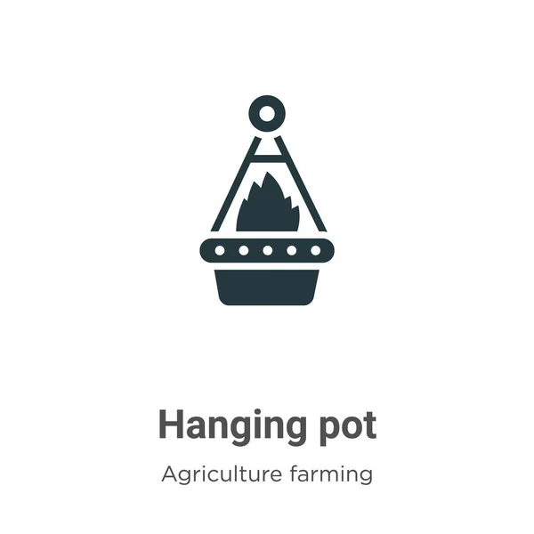 Hanging Pot Vector Icon White Background Flat Vector Hanging Pot — Stock Vector