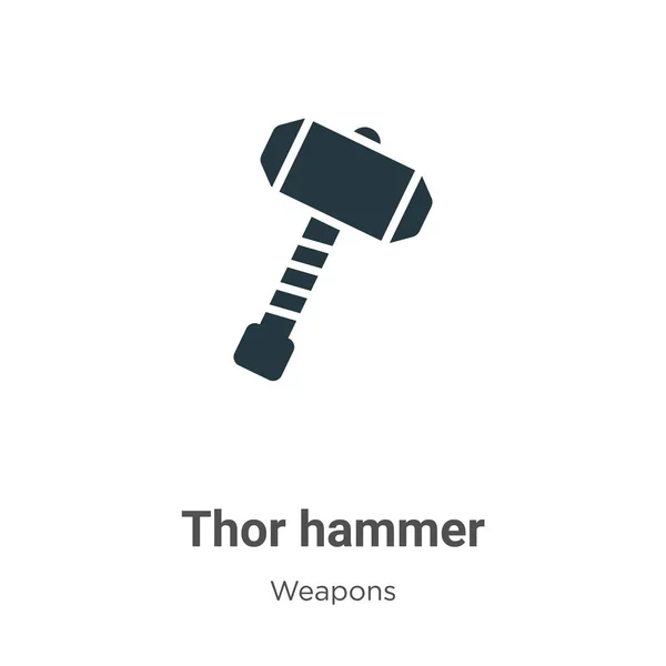 Thor çekiç sembolü vektörü beyaz arkaplanda. Mobil konsept ve web uygulamaları tasarımı için modern silah koleksiyonundan düz vektör Thor çekiç simgesi işareti.