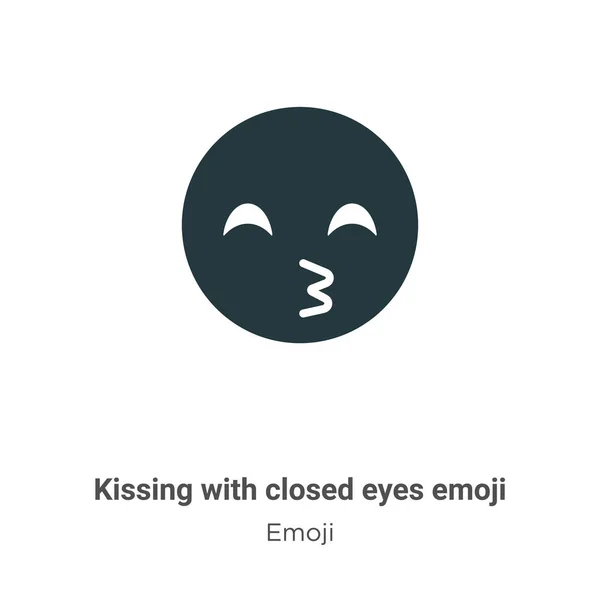 Kissing Closed Eyes Emoji Vector Icon White Background Flat Vector — ストックベクタ