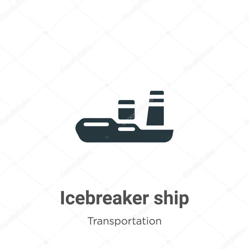 Icebreaker ship vector icon on white background. Flat vector icebreaker ship icon symbol sign from modern transportation collection for mobile concept and web apps design.