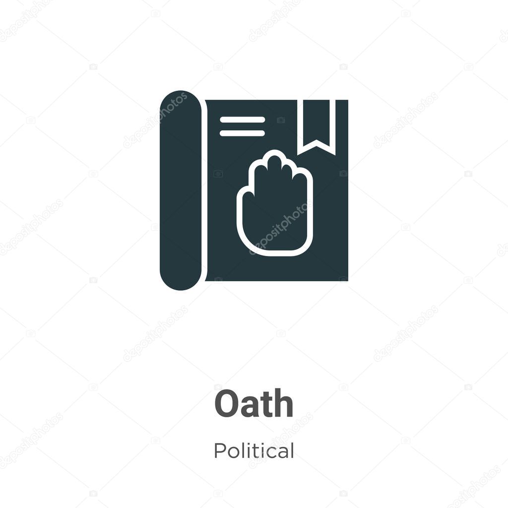 Oath glyph icon vector on white background. Flat vector oath icon symbol sign from modern political collection for mobile concept and web apps design.