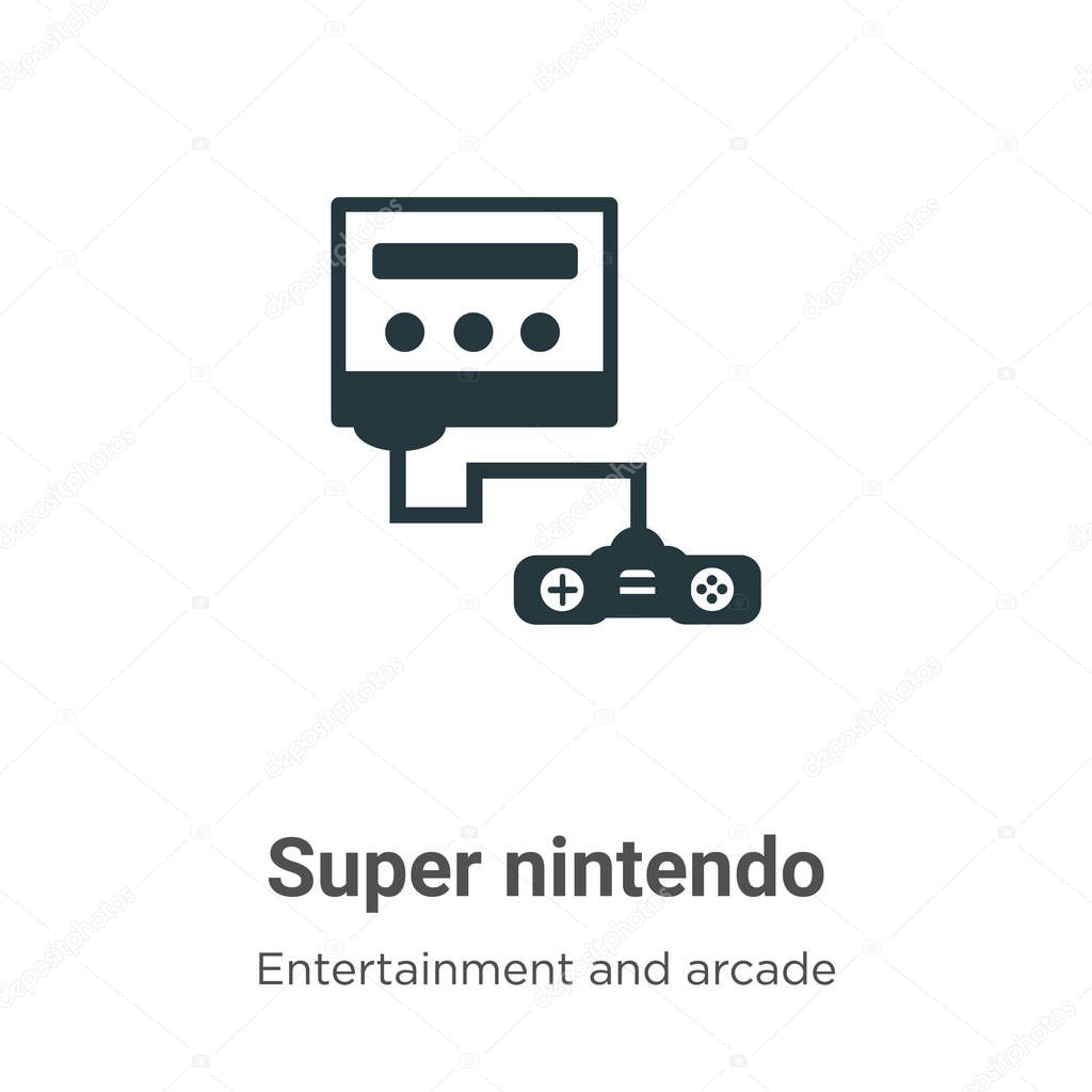 Super nintendo vector icon on white background. Flat vector super nintendo icon symbol sign from modern entertainment and arcade collection for mobile concept and web apps design.