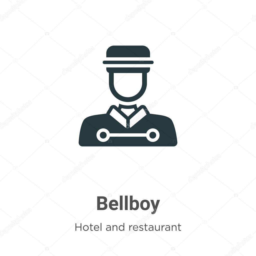 Bellboy glyph icon vector on white background. Flat vector bellboy icon symbol sign from modern hotel collection for mobile concept and web apps design.