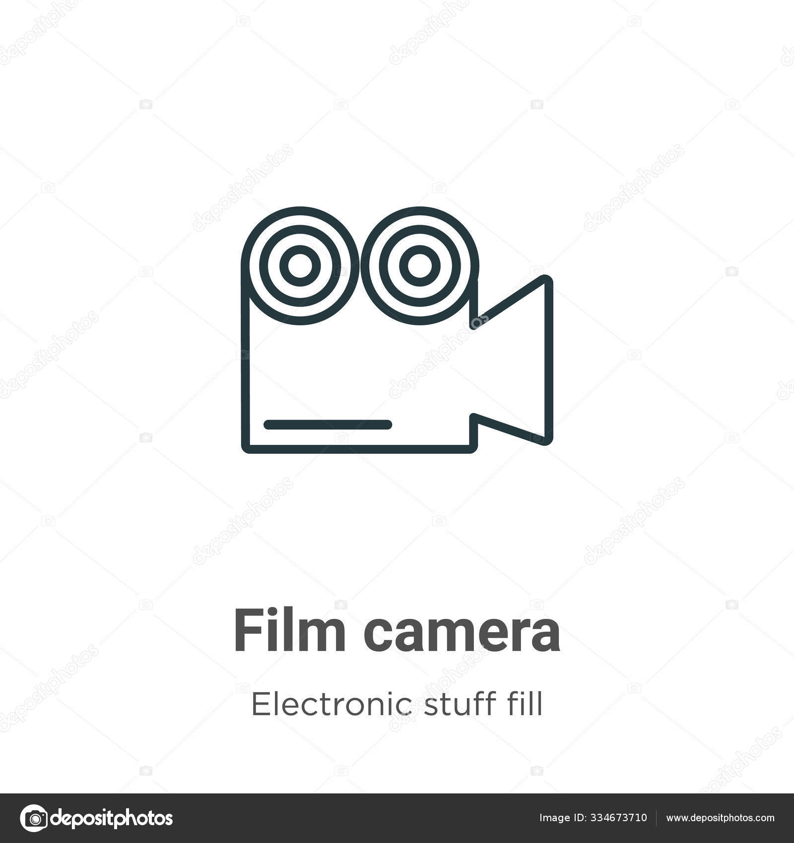 Film Camera Outline Vector Icon Thin Line Black Film Camera Stock ...