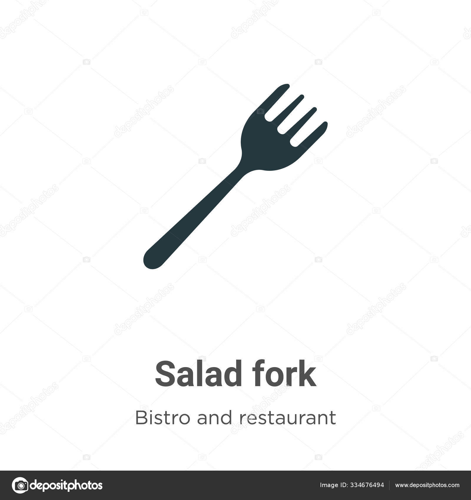 Salad Fork Vector Icon White Background Flat Vector Salad Fork Stock