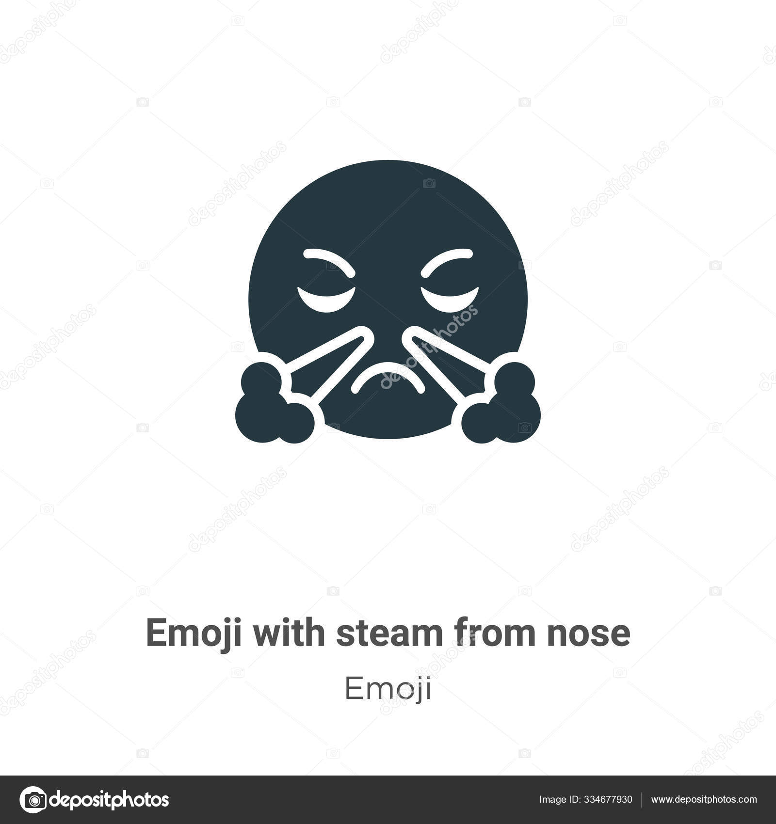 Emoji Steam Nose Vector Icon White Background Flat Vector Emoji Stock ...