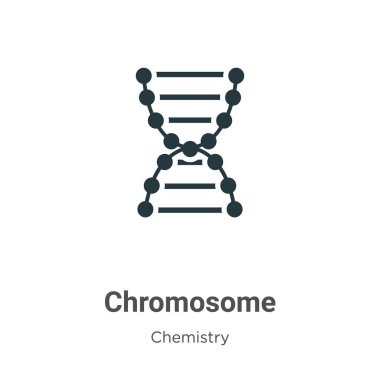 Beyaz arkaplanda kromozom vektör simgesi. Mobil konsept ve web uygulamaları tasarımı için modern kimya koleksiyonundan düz vektör kromozom simgesi işareti.