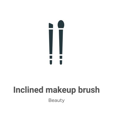 Inclined makeup brush vector icon on white background. Flat vector inclined makeup brush icon symbol sign from modern beauty collection for mobile concept and web apps design. clipart
