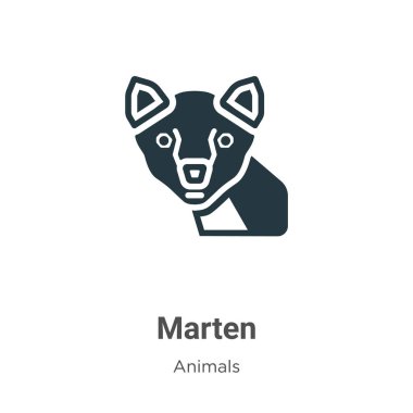 Beyaz arkaplanda Marten vektör simgesi. Mobil konsept ve web uygulamaları tasarımı için modern hayvan koleksiyonundan düz vektör marten simgesi işareti.