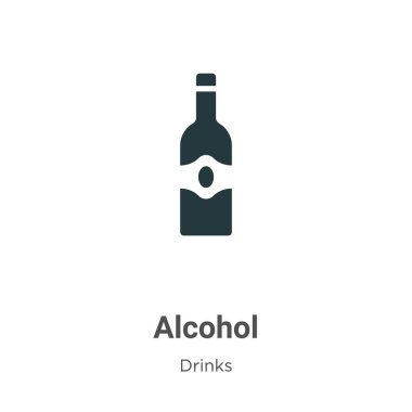 Alcohol vector icon on white background. Flat vector alcohol icon symbol sign from modern drinks collection for mobile concept and web apps design.