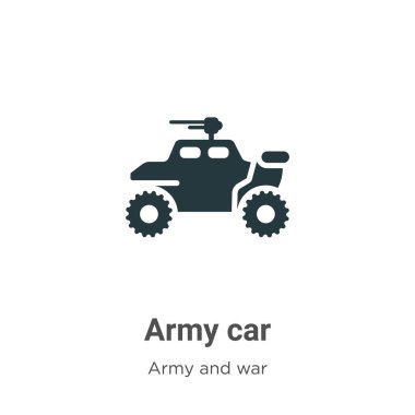 Army car vector icon on white background. Flat vector army car icon symbol sign from modern army collection for mobile concept and web apps design.