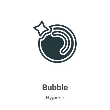 Beyaz arkaplanda baloncuk sembolü vektörü. Mobil konsept ve web uygulamaları tasarımı için modern hijyen koleksiyonundan düz vektör baloncuk simgesi işareti.