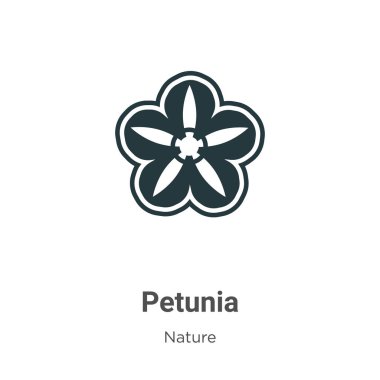 Petunia vector icon on white background. Flat vector petunia icon symbol sign from modern nature collection for mobile concept and web apps design.