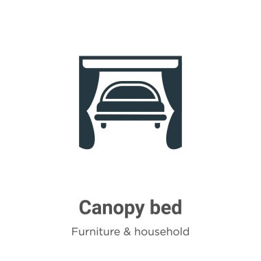 Canopy bed vector icon on white background. Flat vector canopy bed icon symbol sign from modern furniture and household collection for mobile concept and web apps design. clipart