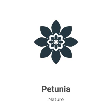 Petunia vector icon on white background. Flat vector petunia icon symbol sign from modern nature collection for mobile concept and web apps design.