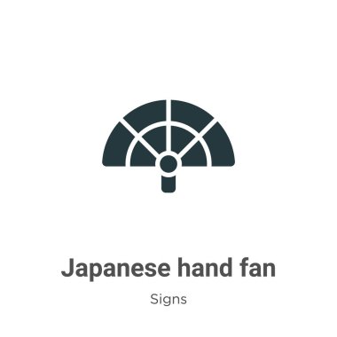 Japon el fanı beyaz arkaplanda simge vektörü. Mobil konsept ve web uygulamaları tasarımı için modern tabela koleksiyonundan düz vektör japon el hayran simgesi işareti.