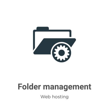 Beyaz arkaplanda dizin yönetim simgesi vektörü. Mobil konsept ve web uygulamaları tasarımı için modern web ev sahipliği koleksiyonundan düz vektör dizin yönetim simgesi işareti.