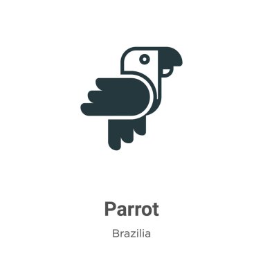 Beyaz arkaplanda papağan vektör simgesi. Mobil konsept ve web uygulamaları tasarımı için modern Brezilya koleksiyonundan düz vektör papağan sembolü işareti.