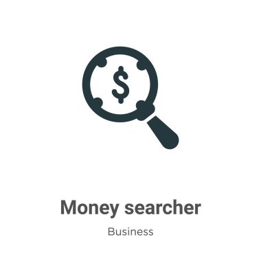 Beyaz arkaplanda para arayıcı vektör simgesi. Mobil konsept ve web uygulamaları tasarımı için modern iş koleksiyonundan düz vektör para arama simgesi simgesi işareti.