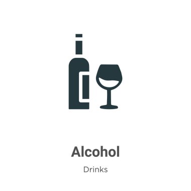 Alcohol vector icon on white background. Flat vector alcohol icon symbol sign from modern drinks collection for mobile concept and web apps design.