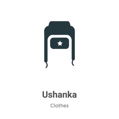 Beyaz arkaplanda Ushanka vektör simgesi. Mobil konsept ve web uygulamaları tasarımı için modern kıyafet koleksiyonundan düz vektör ushanka simgesi işareti.