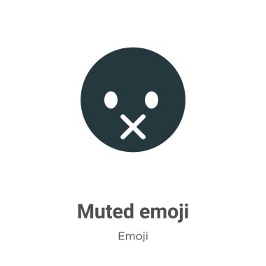 Beyaz arkaplanda sessiz emoji vektör simgesi. Mobil konsept ve web uygulamaları tasarımı için modern emoji koleksiyonundan yassı vektör sessiz simge simgesi işareti.