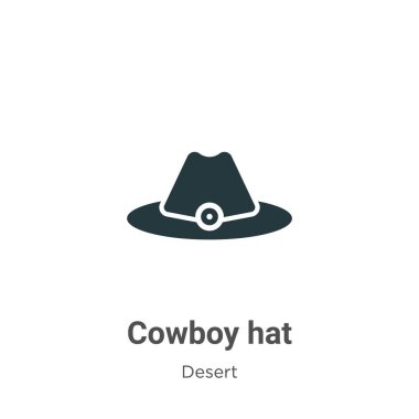 Beyaz arka planda kovboy şapkası vektör simgesi. Mobil konsept ve web uygulamaları tasarımı için modern Vahşi Batı koleksiyonundan düz vektör kovboy şapkası simgesi işareti.