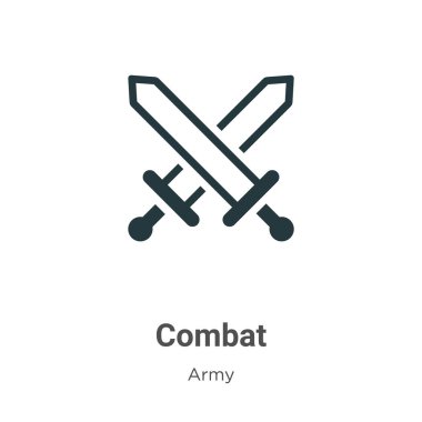 Beyaz arkaplanda savaş vektör simgesi. Mobil konsept ve web uygulamaları tasarımı için modern ordu koleksiyonundan düz vektör savaş simgesi işareti.