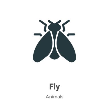 Beyaz arkaplanda vektör simgesini uçur. Mobil konsept ve web uygulamaları tasarımı için modern hayvan koleksiyonundan düz vektör sinek simgesi işareti.