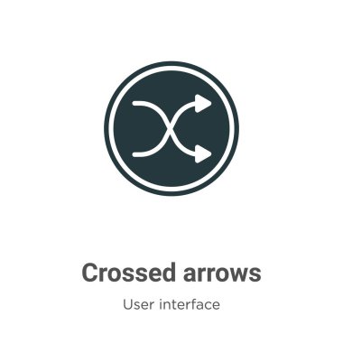 Beyaz arkaplanda çapraz ok vektör simgesi. Mobil konsept ve web uygulamaları tasarımı için modern kullanıcı arayüzü koleksiyonundan düz vektör çapraz ok simgesi işareti.