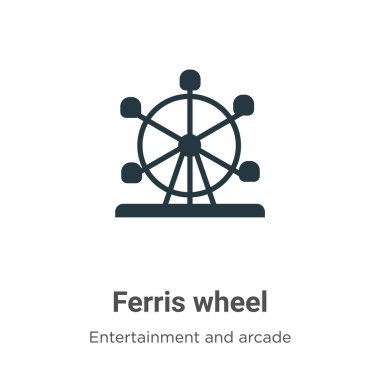 Beyaz arkaplanda dönme dolap vektör simgesi. Mobil konsept ve web uygulamaları tasarımı için modern eğlence ve oyun salonu koleksiyonundan düz vektör dönme dolap simgesi işareti.