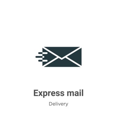 Beyaz arkaplanda ekspres posta vektör simgesi. Mobil konsept ve web uygulamaları tasarımı için modern dağıtım koleksiyonundan düz vektör ekspres posta simgesi işareti.