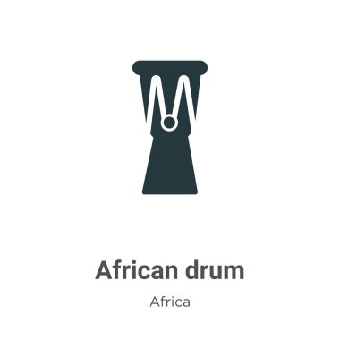 Beyaz arkaplanda Afrika davul vektör simgesi. Mobil konsept ve web uygulamaları tasarımı için modern Afrika koleksiyonundan düz vektör afrika davul simgesi işareti.