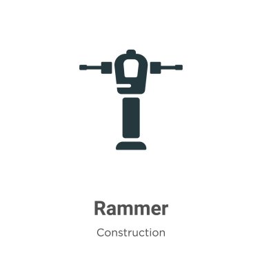 Beyaz arkaplanda Rammer vektör simgesi. Mobil konsept ve web uygulamaları tasarımı için modern inşaat koleksiyonundan düz vektör rammer simgesi işareti.