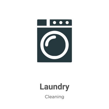 Beyaz arkaplanda çamaşırhane vektör simgesi. Mobil konsept ve web uygulamaları tasarımı için modern temizlik koleksiyonundan düz vektör çamaşır simgesi işareti.