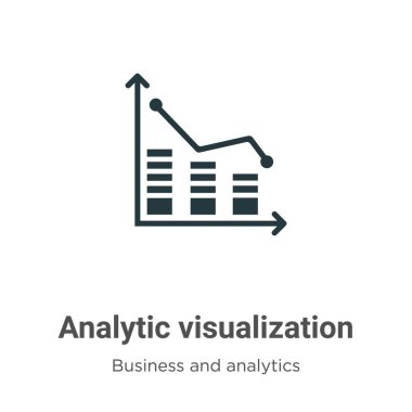 Analytic visualization vector icon on white background. Flat vector analytic visualization icon symbol sign from modern business and analytics collection for mobile concept and web apps design.