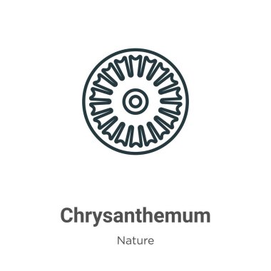 Kasımpatı ana hat vektör simgesi. İnce çizgi siyah kasımpatı simgesi, düz vektör basit element çizimi, düzenlenebilir doğa kavramından beyaz arkaplanda izole edilmiş.