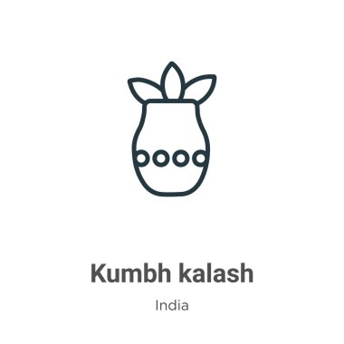 Kumbh kalash outline vector icon. Thin line black kumbh kalash icon, flat vector simple element illustration from editable india concept isolated on white background