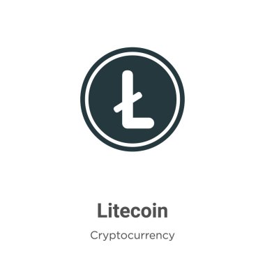 Beyaz arkaplanda Litecoin vektör simgesi. Mobil konsept ve web uygulamaları tasarımı için modern kripto para biriminden düz vektör litekoin simgesi işareti.