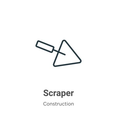 Scraper outline vector icon. Thin line black scraper icon, flat vector simple element illustration from editable construction concept isolated on white background
