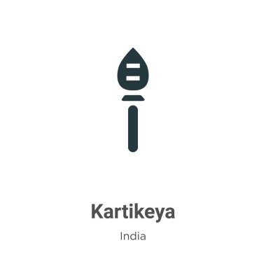 Beyaz arkaplanda Kartikeya vektör simgesi. Mobil konsept ve web uygulamaları tasarımı için modern Hindistan koleksiyonundan düz vektör kartikeya simgesi işareti.
