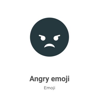 Beyaz arka planda kızgın emoji vektör simgesi. Mobil konsept ve web uygulamaları tasarımı için modern emoji koleksiyonundan düz vektör kızgın emoji simgesi işareti.