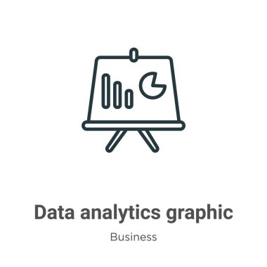 Bir sunum ekranı ana hat ikonu üzerinde veri analizi grafiği. Bir sunum ekranı simgesi üzerinde ince çizgi siyah veri analizi grafiği, düzenlenebilir basit element gösterimi