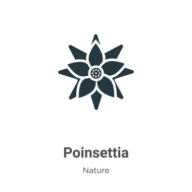 Poinsettia vector icon on white background. Flat vector poinsettia icon symbol sign from modern nature collection for mobile concept and web apps design.